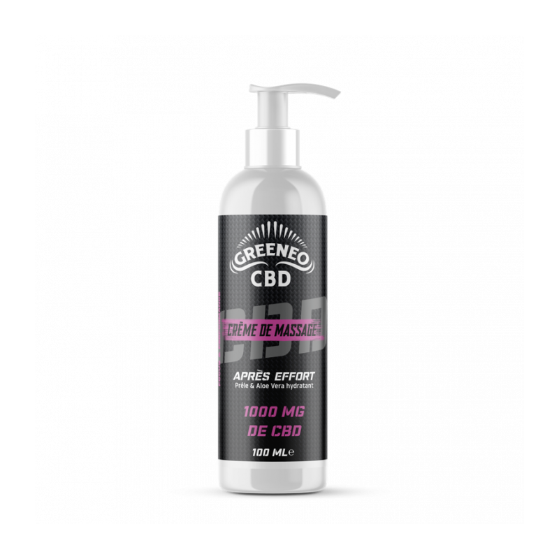 Crème Massage 1000mg CBD - Greeneo à Toulouse proche de Muret, Seysses, Frouzins, Colomiers, Plaisance du Touch.